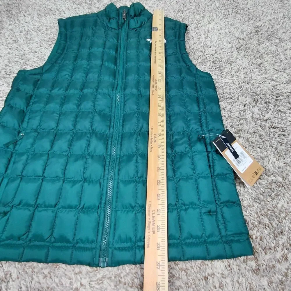 NEW The North Face Thermal Insulation Vest Mens Small Green ThermoBall Full Zip